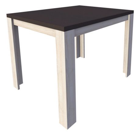 Table de salle à manger Aitape 21, couleur : chêne Sonoma foncé / chêne Sonoma clair - Dimensions : 110 x 90 cm (L x P)