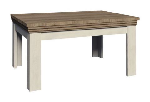 Table basse Badile 15, couleur : pin blanc / brun - 50 x 90 x 60 cm (h x l x p)