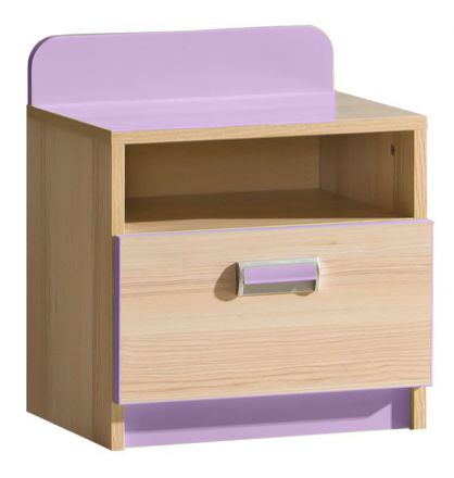 Chambre des jeunes - Table de nuit Dennis 12, couleur : violet cendré - Dimensions : 51 x 45 x 35 cm (h x l x p)