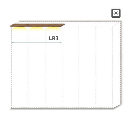 Cadre supérieur LED pour armoire à portes battantes / armoire Manase 15 et modules d'extension, couleur : brun chêne - largeur : 152 cm