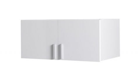 Attache pour armoire à portes battantes / armoire Messini 02 / 03, couleur : blanc / blanc brillant - Dimensions : 40 x 92 x 54 cm (H x L x P)