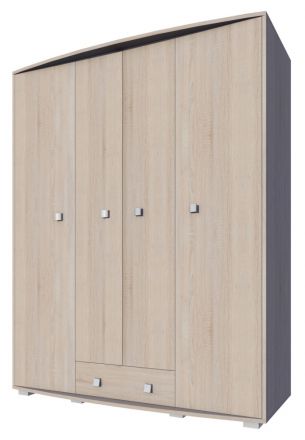 Armoire à portes battantes / penderie Rabaul 22, couleur : chêne Sonoma - Dimensions : 200 x 165 x 55 cm (H x L x P)
