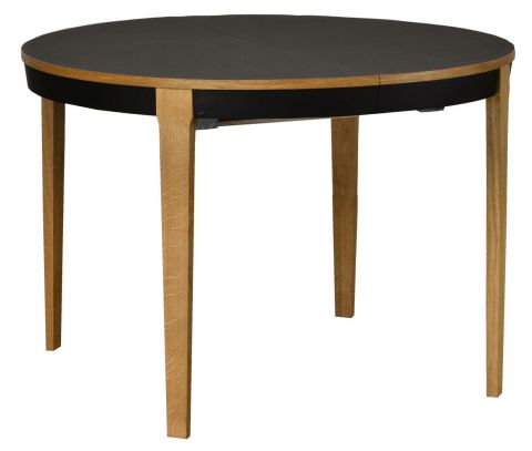 Table de salle à manger à ralonge Fuligula 14, Couleur : Noir - Dimensions : 110-190 x 110 cm (l x p)