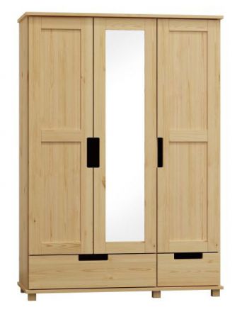 Armoire / armoire à portes battantes en bois de pin massif naturel 008 - Dimensions 190 x 120 x 60 cm (H x L x P)