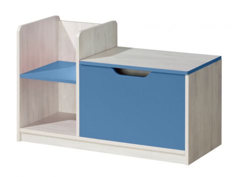 Chambre d'enfants - Coffre Justus 03, couleur : bleu pin - Dimensions : 58 x 90 x 40 cm (h x l x p)