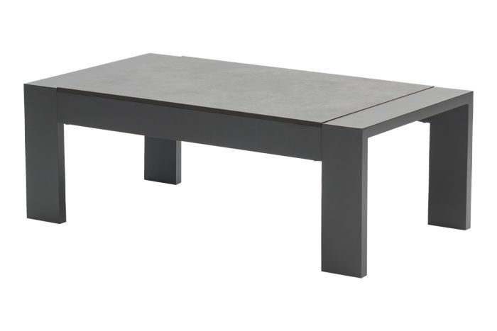 Table basse London en aluminium - Couleur : Anthracite, Dimensions : 1100 x 600 x 400 mm