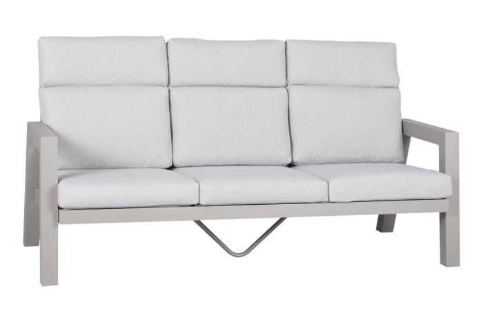 Canapé lounge 3 places Verona en aluminium - Couleur : aluminium gris, largeur : 1940 mm, profondeur : 876 mm, hauteur : 965 mm, hauteur d'assise : 330 mm