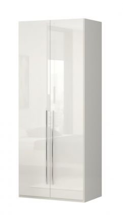Armoire à portes battantes / armoire Siumu 02, couleur : beige / beige brillant - 224 x 92 x 56 cm (h x l x p)