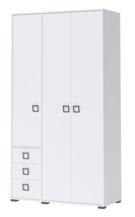 Armoire à portes battantes / armoire 19, couleur : blanc - Dimensions : 236 x 126 x 56 cm (H x L x P)