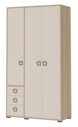 Chambre d'enfant - armoire à portes battantes / armoire Benjamin 19, couleur : hêtre / crème - 236 x 126 x 56 cm (h x l x p)
