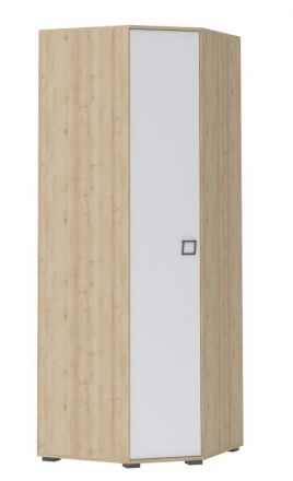 Armoire à portes battantes / armoire d'angle 20, couleur : hêtre / blanc - 236 x 86 x 86 cm (H x L x P)