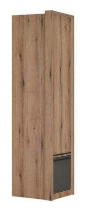 Armoire Cerdanyola 05, Couleur : Chêne / Gris - Dimensions : 216 x 53 x 56 cm (H x L x P)