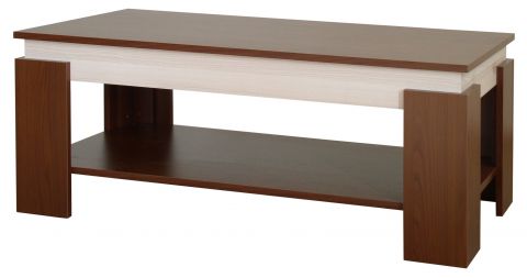Table basse Cikupa 01, Couleur : Noyer / Orme - Dimensions : 120 x 60 x 40 cm (L x P x H)