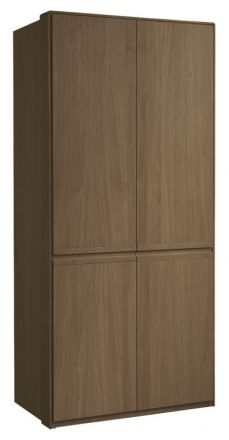 Armoire / armoire à portes battantes Fazenda 01, couleur : brun foncé, chêne partiellement massif - 222 x 104 x 61 cm (h x l x p)