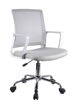 Chaise de bureau Maridi 258, Couleur : Gris - Dimensions : 88 - 98 x 54 x 57 cm (h x l x p)