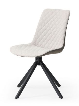 Chaise pivotante Maridi 261, couleur : beige / gris - Dimensions : 86 x 49 x 40 cm (h x l x p)