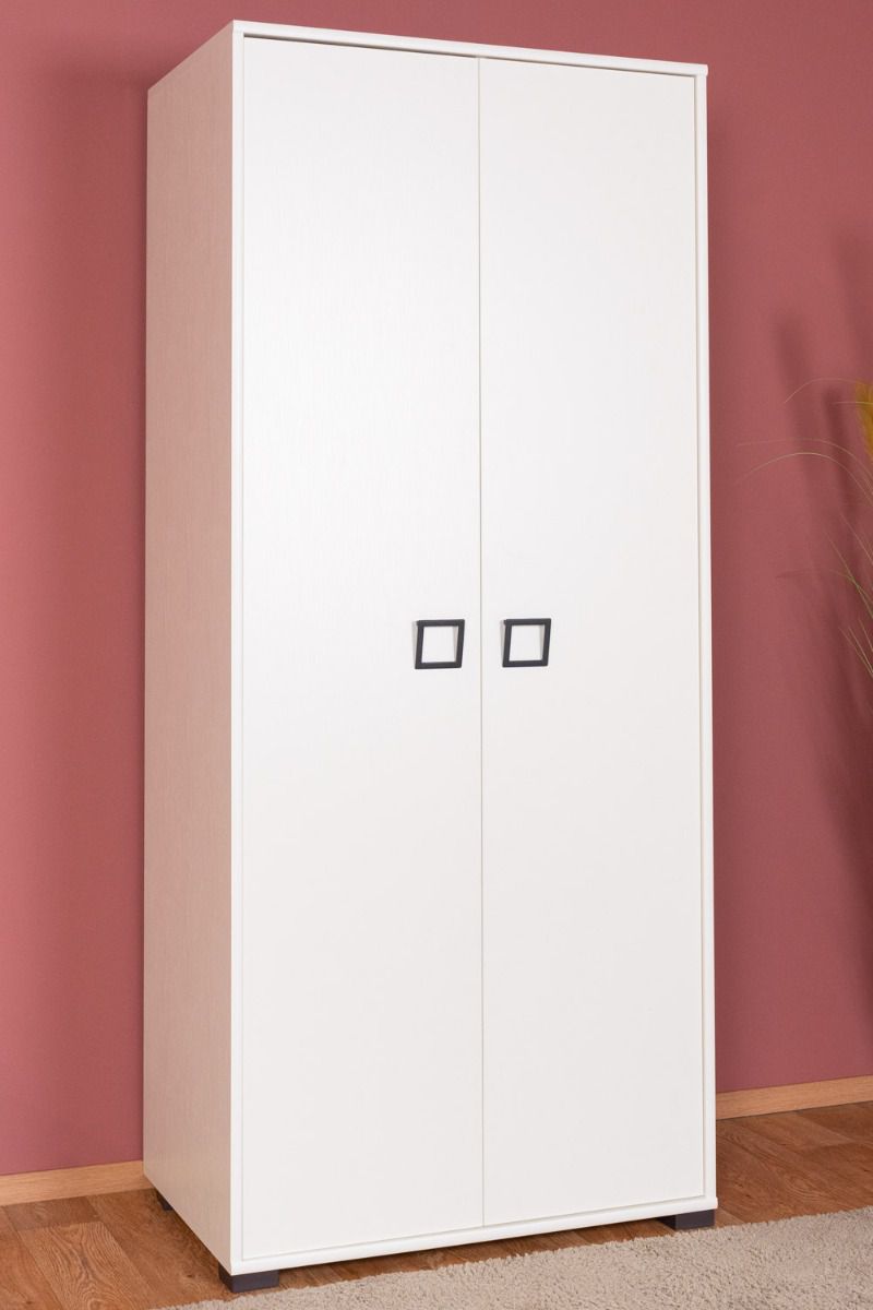 Chambre d'enfant - Armoire à portes battantes / armoire Benjamin 12, couleur : blanc - Dimensions : 198 x 84 x 56 cm (H x L x P)