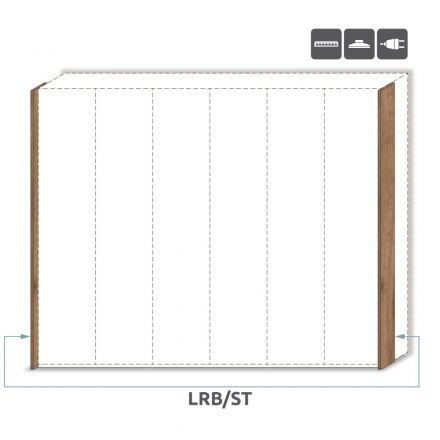 Cadre latéral LED pour armoire à portes battantes / armoire Manase 15 et modules d'extension, couleur : chêne brun - Hauteur : 226 cm