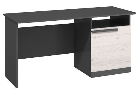 Bureau Sidi 04, couleur : gris / blanc pin - 75 x 140 x 60 cm (H x L x P)
