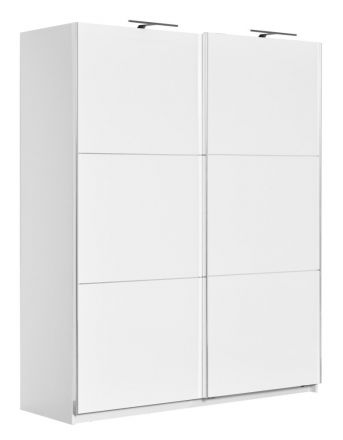 Armoire à portes coulissantes / armoire Sabadell 09, couleur : blanc / blanc brillant - 222 x 179 x 64 cm (H x L x P)