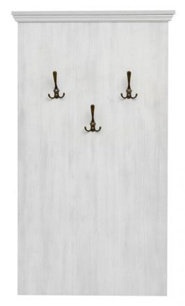 Porte manteau Bibaor 09, couleur : blanc chêne - 133 x 75 x 5 cm (h x l x p)