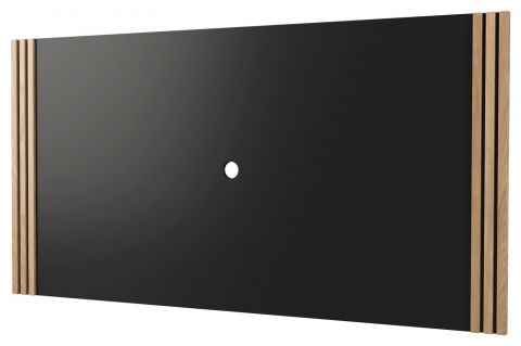 Panneau arrière Slatina 18, Couleur : Chêne / Noir - Dimensions : 100 x 190 x 4 cm (H x L x P)