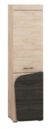 Armoire Gainesville 02, couleur : chêne clair / brun foncé - Dimensions : 199 x 53 x 40 cm (H x L x P), avec 2 portes et 5 compartiments