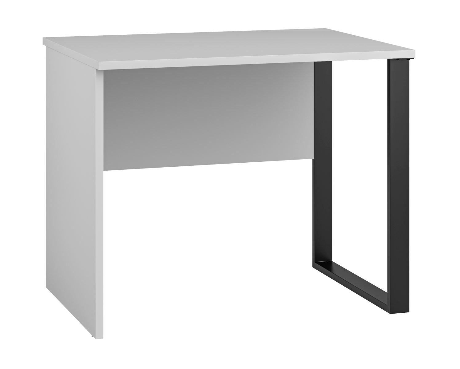 Table de bureau Toivala 13, Couleur : Gris clair / Noir - Dimensions : 75 x 92 x 68 cm (H x L x P)