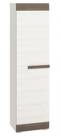 Armoire Knoxville 03, couleur : pin blanc / gris - Dimensions : 202 x 54 x 42 cm (h x l x p), avec 1 porte et 5 compartiments