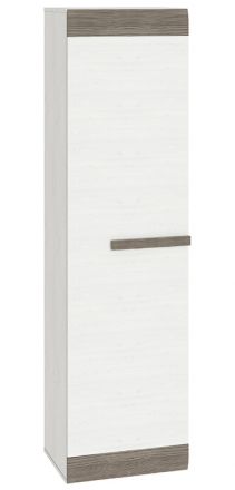 Armoire Knoxville 19, couleur : pin blanc / gris - Dimensions : 202 x 54 x 40 cm (H x L x P), avec 1 porte et 4 compartiments