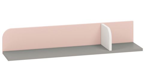 Chambre d'enfant - Étagère suspendue / étagère murale Renton 15, couleur : gris platine / blanc / rose poudré - Dimensions : 15 x 92 x 20 cm (H x L x P)