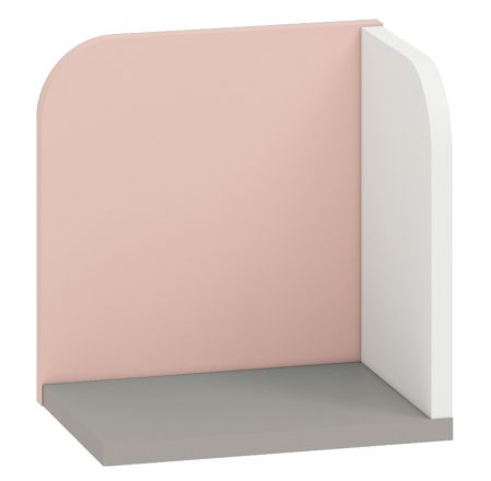 Chambre d'enfant - Étagère suspendue / étagère murale Renton 16, couleur : gris platine / blanc / rose poudré - Dimensions : 27 x 27 x 20 cm (H x L x P)
