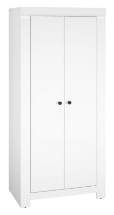 Armoire à portes battantes / Penderie Orivesi 04, Couleur : Blanc - Dimensions : 201 x 92 x 57 cm (h x l x p), avec 2 portes et 5 compartiments