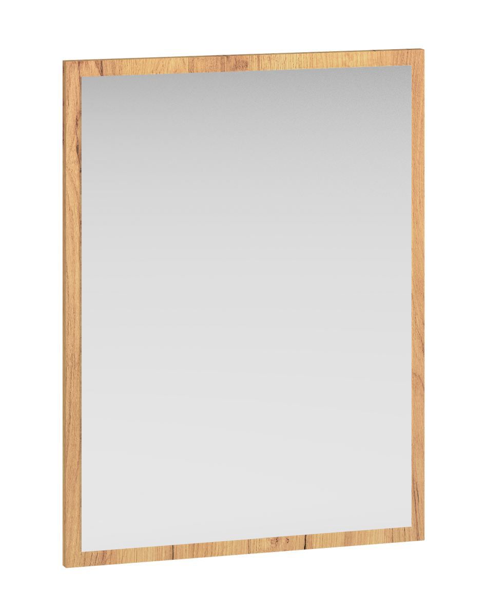 Miroir Lautela 09, Couleur : Chêne - Dimensions : 65 x 50 x 2 cm (H x L x P)
