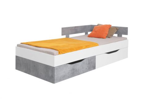 lit d'enfant / lit de jeune Lede 16, couleur : gris / blanc - surface de couchage : 120 x 200 cm