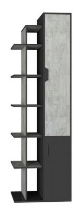 Armoire de la chambre des jeunes Sprimont 04, couleur : gris foncé / gris - Dimensions : 195 x 60 x 40 cm (H x L x P)