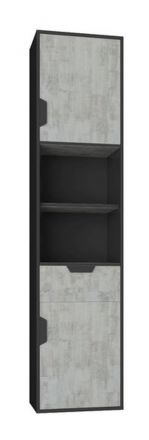 Armoire de la chambre des jeunes Sprimont 05, couleur : gris foncé / gris - Dimensions : 195 x 45 x 40 cm (H x L x P)