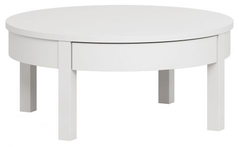 Table basse, couleur : blanc - Dimensions : 80 x 80 x 36 cm (L x P x H)