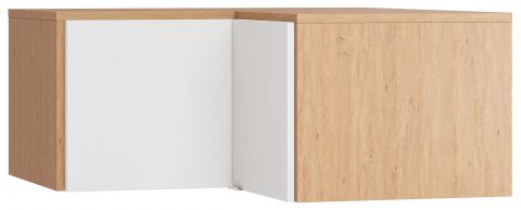Supplément pour armoire d'angle Arbolita 18, couleur : chêne / blanc - Dimensions : 45 x 102 x 104 cm (H x L x P)