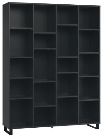 Étagère Chiflero 25, couleur : noir - Dimensions : 195 x 149 x 38 cm (h x l x p)