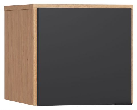 Élément pour armoire à une porte Leoncho 12, couleur : chêne / noir - Dimensions : 45 x 47 x 57 cm (H x L x P)