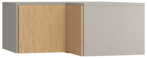 Supplément pour armoire d'angle Nanez 36, couleur : gris / chêne - Dimensions : 45 x 102 x 104 cm (H x L x P)
