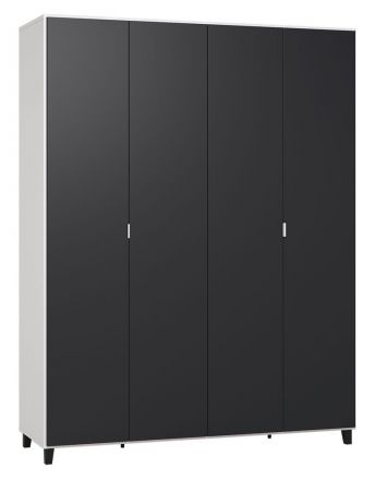 Armoire à portes battantes / armoire Vacas 15, couleur : blanc / noir - Dimensions : 239 x 185 x 57 cm (H x L x P)