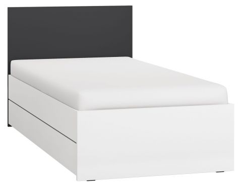 Lit simple / lit d'appoint Vacas 22, couleur : blanc / noir - couchette : 90 x 200 cm (l x L)