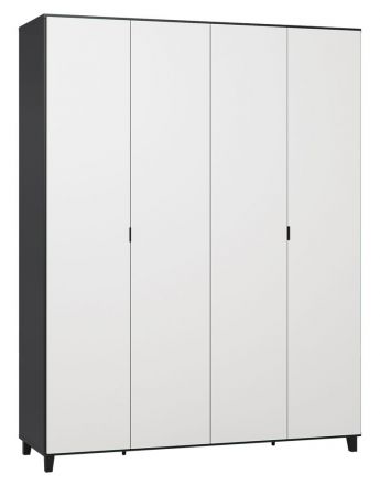 Armoire à portes battantes / armoire Vacas 41, couleur : noir / blanc - Dimensions : 239 x 185 x 57 cm (H x L x P)