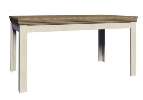 Table de salle à manger extensible Badile 18, couleur : pin blanc / brun - 160 - 203 x 90 cm (L x P)