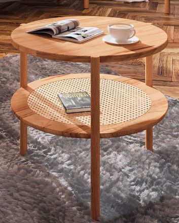 Table basse Wellsford 51 bois de hêtre massif huilé - Dimensions : 50 x 50 x 50 cm (l x p x h)
