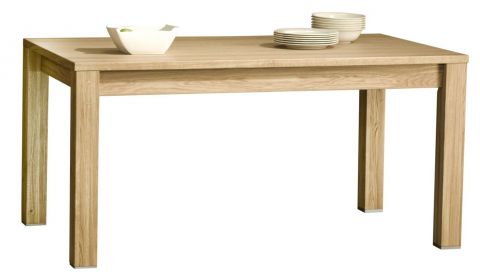 Table à manger avec rallonges Bujari 06 (angulaire), couleur : naturel, chêne - partiellement massif - 140 - 200 x 90 cm (L x P)