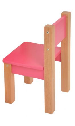 Set de 2 fauteuils pour enfant Laurenz en hêtre massif naturel / rose - Dimensions : 50 x 28 x 28 cm (H x L x P)