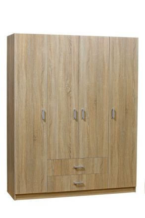 Armoire à portes battantes / armoire Plata 11, couleur : chêne sonoma - 201 x 160 x 53 cm (H x L x P)